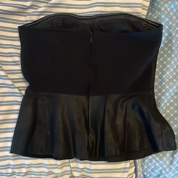 Aqua Tops Black Leather Strapless Corset Top Poshmark